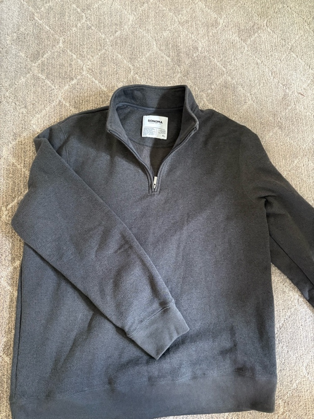 Sonoma Men’s Dark Charcoal Half-Zip Sweater